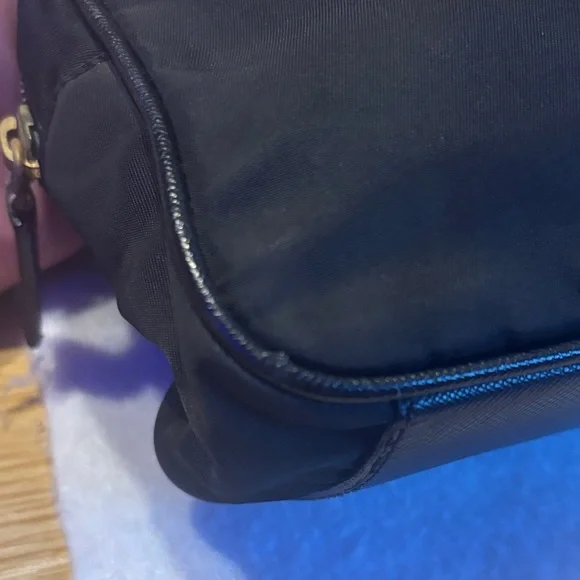 Prada $25 start Vintage Black Nylon Tote with Gold Accents - Picture 7 of 17